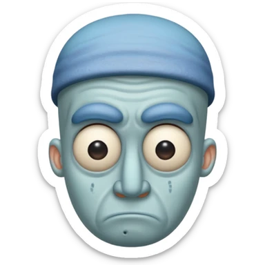 Squidward from spongebob is moody sticker