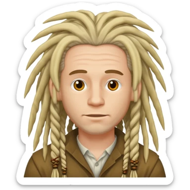 white man with dreadlocks sticker