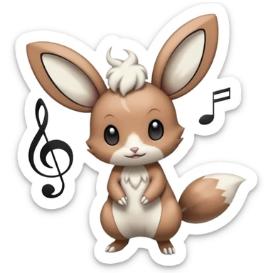 Meloetta-Minccino-Pokémon-Fakémon-fusion-creature sticker