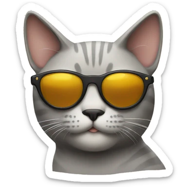 Cat with sunglasses sticker
