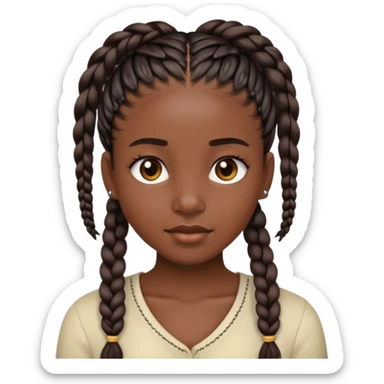 Black girl with braids sticker