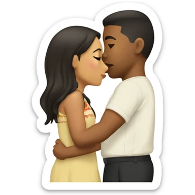 Samoan girl kissing Fijian boy sticker