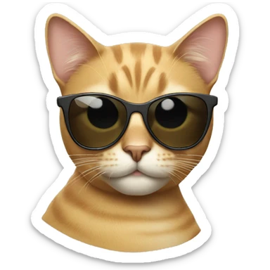 Cat with sunglasses sticker