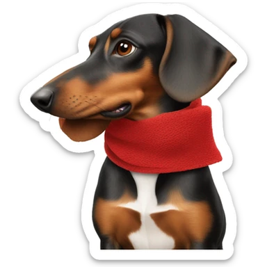 Dackel mit roten Schal  sticker