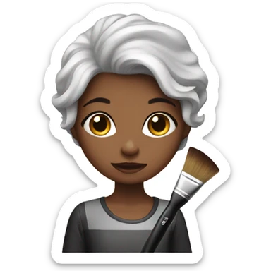 Girl with hair dye bowl and brush  sticker