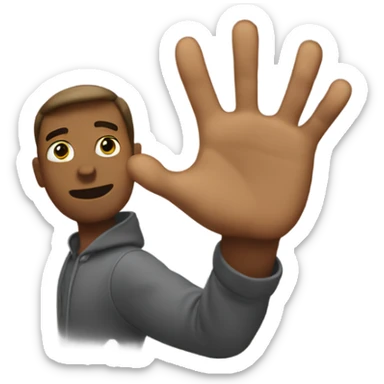 Emoji guy doing "bruh" hand sticker