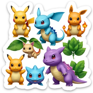 create 50 emoji for pokemon sticker
