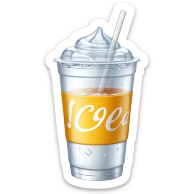 plain white soda cup from a fast food restaurant with ice cubes visible sticker