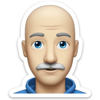 bald smart moustache pretty slavic blue-eyed guy sticker