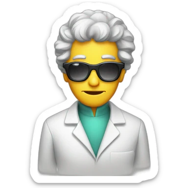 Evil scientist in lab wearing sunglasses sticker