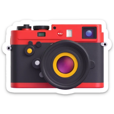 colorful, high quality 3D emoji of a Leica M series camera, detailed and vibrant sticker