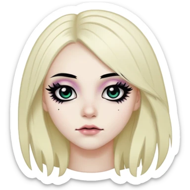 emo, baddie,pretty, makeup, black eyeliner, long hair sticker