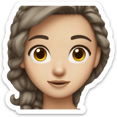 White girl with brown eyes and dark brown hair  sticker