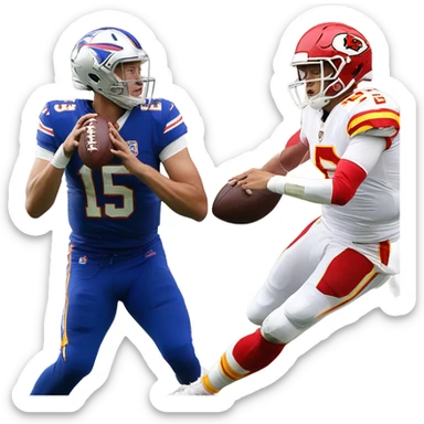 Josh Allen fighting Patrick Mahomes  sticker