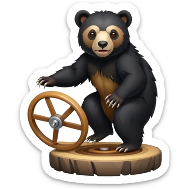 Andean bear doing spin sticker