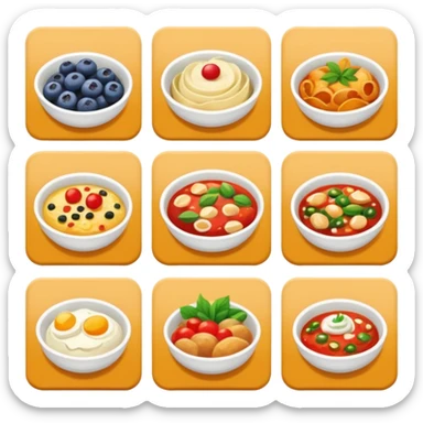 a lot of photo with food like catalog cards from delivery app sticker