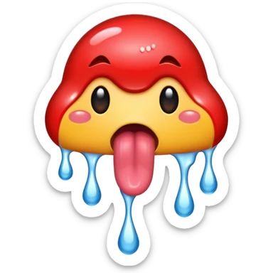 Tongue dripping wet sticker