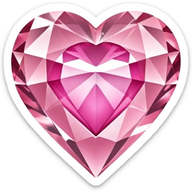 diamond heart with one mini pink heart inside of it  sticker