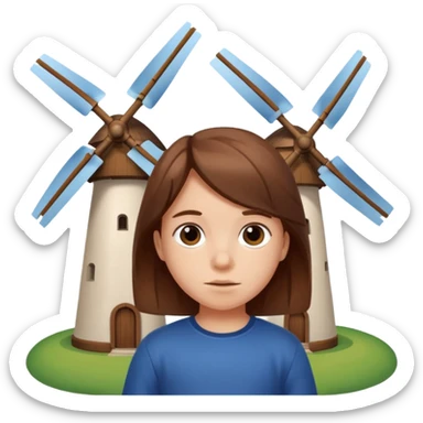 small Kid with Windmills sticker