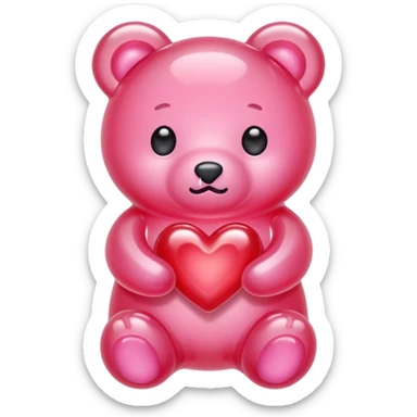pastel pink jelly bear heart jelly red kawaii sticker