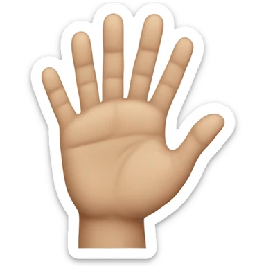 hand with fingers all closed together, to front sticker