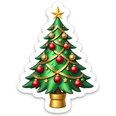 Lit Xmas tree sticker