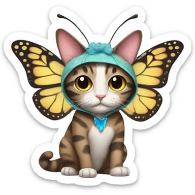 cat in a butterfly costume sticker