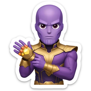 Thanos with Infinity Gauntlet as Squid Game contestant sticker