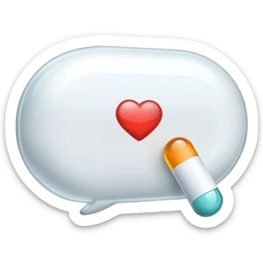a chat bubble delivering medicine sticker