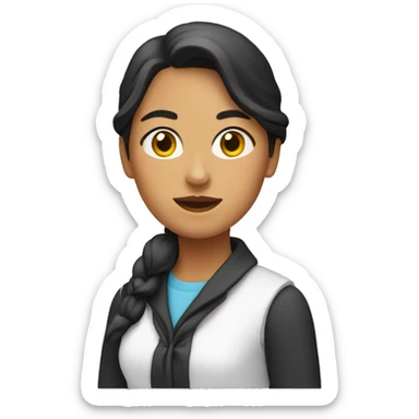 Mujer blanca con coleta sticker