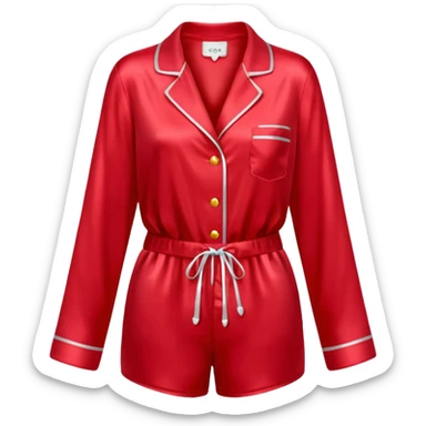 Pijama de satin color cherry sticker