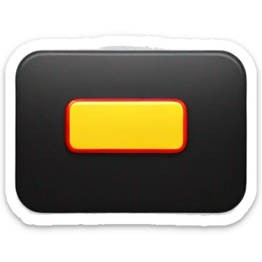  A black and red rectangle with a medium-sized yellow circle in the middle sticker