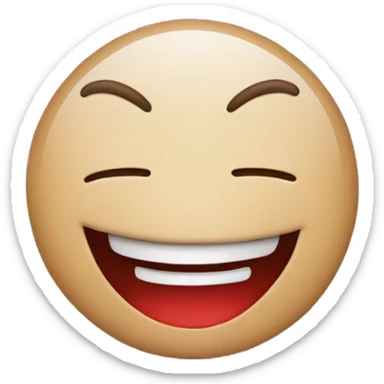 Red Smile no eyes have eyebrow and one line smile sticker