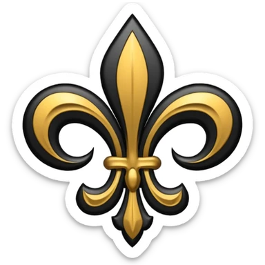 Louisiana state outline black and fluer de lis gold sticker