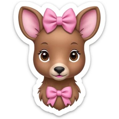 Cute Doe with a pink bow sticker