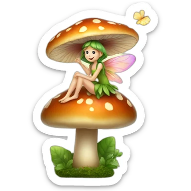 fairy on a mushroom sticker