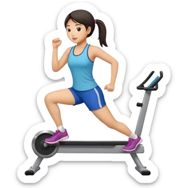 Asian girl exercising sticker