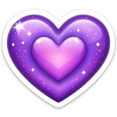 Sparkles Purple Heart  sticker