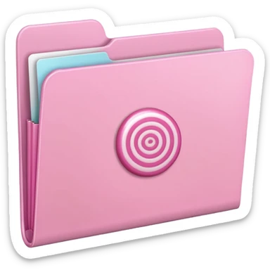 file folder with pink candy picture on front  sticker