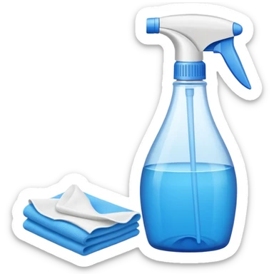 cleaning product and rag sticker
