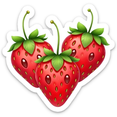 three strawberry tanghulu sticker