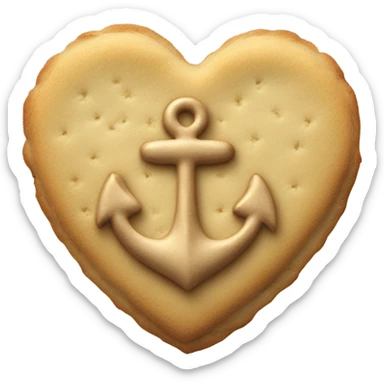 cookie heart with anchor sticker