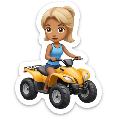 girl riding a four wheeler sticker