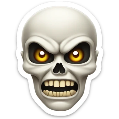 Angry skull with open mouth sticker