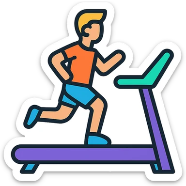 sportsman running on thr treadmill sticker