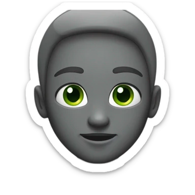 chat noire yeux vert légèrement enrobé sticker