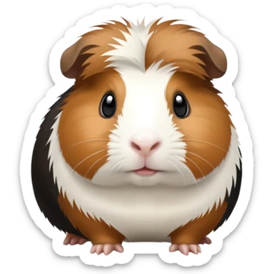 brown black and white guniea pig  sticker