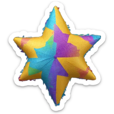 A seven-cone star pinata sticker