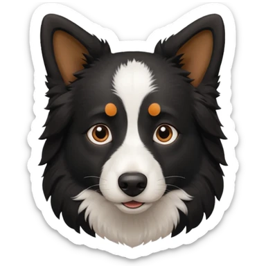 border collie black fur with brown on the eyebrows and neck sticker