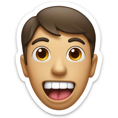 Tongue out dribble eyes rolled back sticker